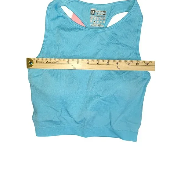 PrettyLittleThing Bright Blue Seamless Sports Bra With Bust Panel Detail Size M - Picture 2 of 7